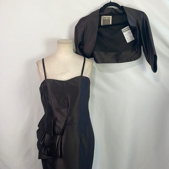 Charles Chang Lima Brown Silk Pleated Side Dress Jacket - Picture 1 of 7